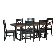 Aurora (7) Piece Dining Set with 72" Table and (6) Crossback Chairs