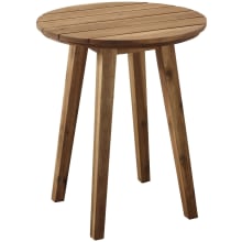 Dewey Beach 20" Round Acacia Wood Outdoor Patio Side Table