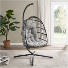 Hanging Swing Hammock Egg Chair with Rattan Weave Cage and Stand
