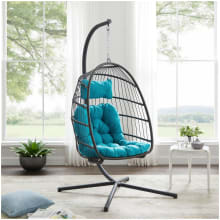 Hanging Swing Hammock Egg Chair with Rattan Weave Cage and Stand