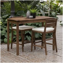 Bethany Beach 3 Piece Acacia Wood Outdoor Patio Counter Height Dining Set with 48" Dining Table and (2) Counter Stools