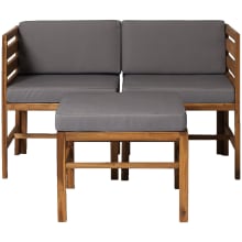 Rehoboth Beach 48"W Acacia Wood Outdoor Patio Modular Loveseat with Left and Right Chair and Ottoman