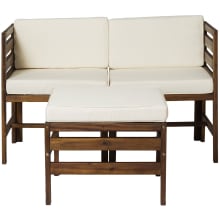 Rehoboth Beach 48"W Acacia Wood Outdoor Patio Modular Loveseat with Left and Right Chair and Ottoman