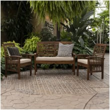 Bethany Beach 3 Piece Acacia Wood Outdoor Patio Seating Set with Loveseat and (2) Side Chairs