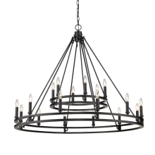 Josephine 18 Light 48" Wide Taper Candle Ring Chandelier