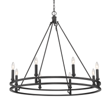 Josephine 8 Light 36" Wide Taper Candle Ring Chandelier