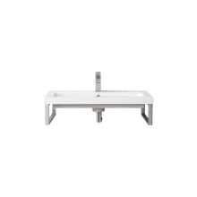 Boston 31-1/2" Rectangular Porcelain Console Bathroom Sink with Overflow and Single Faucet Hole