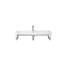 Boston 39-3/8" Rectangular Porcelain Console Bathroom Sink with Overflow and Single Faucet Hole