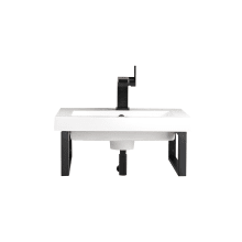 Boston 19-5/8" Rectangular Porcelain Console Bathroom Sink with Overflow and Single Faucet Hole
