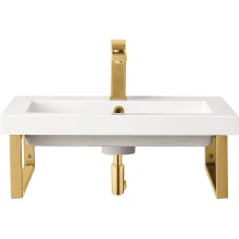 Boston 23-5/8" Rectangular Porcelain Console Bathroom Sink with Overflow and Single Faucet Hole