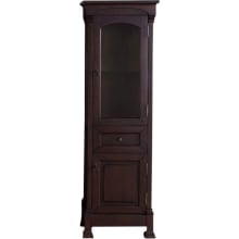 Brookfield 20-1/2" Free Standing Wood Linen Tower with Clear Glass Door