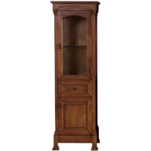 Brookfield 20-1/2" Free Standing Wood Linen Tower with Clear Glass Door