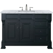 Brookfield 48" Free Standing Single Basin Vanity Set with Wood Cabinet and Carrara Marble Vanity Top