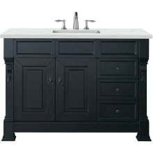Brookfield 48" Free Standing Single Basin Poplar Vanity Set with 3 cm Ethereal Noctis Quartz Vanity Top and Rectangular Sink