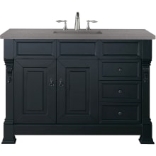 Brookfield 48" Free Standing Single Basin Vanity Set with White Poplar Cabinet and Grey Expo Quartz Vanity Top