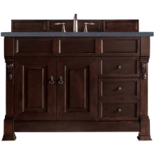 Brookfield 48" Free Standing Single Basin Vanity Set with White Poplar Cabinet and Charcoal Soapstone Quartz Vanity Top