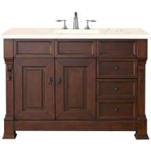 Brookfield 48" Free Standing Single Basin Hardwood Vanity Set with Eternal Marfil Quartz Top