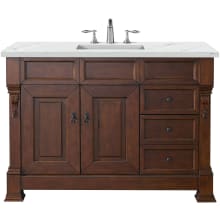 Brookfield 48" Free Standing Single Basin Poplar Vanity Set with 3 cm Ethereal Noctis Quartz Vanity Top and Rectangular Sink