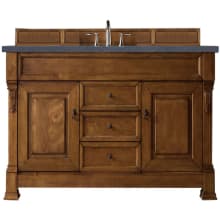 Brookfield 60" Free Standing Single Basin Vanity Set with White Poplar Cabinet and Charcoal Soapstone Quartz Vanity Top