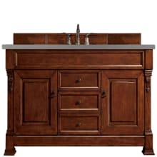 Brookfield 60" Free Standing Single Basin Vanity Set with White Poplar Cabinet and Grey Expo Quartz Vanity Top
