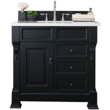 Brookfield 36" Free Standing Single Basin Vanity Set with Wood Cabinet and Arctic Fall Stone Composite Vanity Top