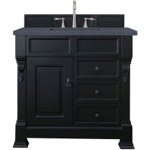 Brookfield 36" Free Standing Single Basin Vanity Set with White Poplar Cabinet and Charcoal Soapstone Quartz Vanity Top