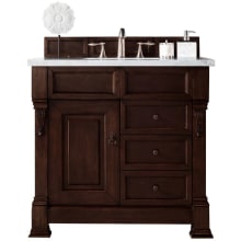 Brookfield 36" Free Standing Single Basin Vanity Set with Wood Cabinet and Carrara Marble Vanity Top