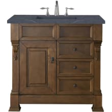 Brookfield 36" Free Standing Single Basin Vanity Set with White Poplar Cabinet and Charcoal Soapstone Quartz Vanity Top