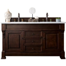 Brookfield 60" Free Standing Double Basin Vanity Set with Wood Cabinet and Arctic Fall Stone Composite Vanity Top
