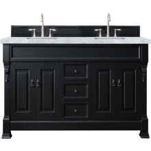 Brookfield 72" Free Standing Double Basin Vanity Set with Wood Cabinet and Carrara Marble Vanity Top