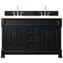 Brookfield 72" Free Standing Double Basin Hardwood Vanity Set with Eternal Marfil Quartz Top