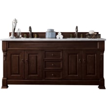 Brookfield 72" Free Standing Double Basin Vanity Set with Wood Cabinet and Arctic Fall Stone Composite Vanity Top