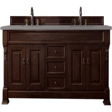 Brookfield 72" Free Standing Double Basin Vanity Set with White Poplar Cabinet and Grey Expo Quartz Vanity Top