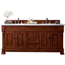 Brookfield 72" Free Standing Double Basin Vanity Set with Wood Cabinet and Carrara Marble Vanity Top