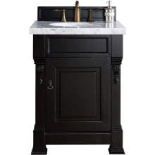 Brookfield 26" Free Standing Single Basin Vanity Set with Wood Cabinet and Arctic Fall Stone Composite Vanity Top