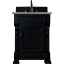 Brookfield 26" Free Standing Single Basin Vanity Set with White Poplar Cabinet and Grey Expo Quartz Vanity Top