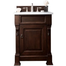 Brookfield 26" Free Standing Single Basin Vanity Set with Wood Cabinet and Arctic Fall Stone Composite Vanity Top