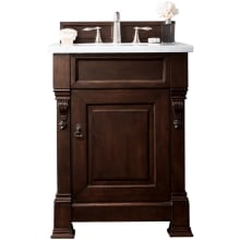 Brookfield 26" Free Standing Single Basin Vanity Set with Wood Cabinet and Carrara Marble Vanity Top