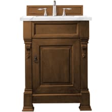 Brookfield 26" Free Standing Single Basin Vanity Set with Wood Cabinet and Carrara Marble Vanity Top