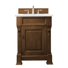 Brookfield 26" Free Standing Single Basin Vanity Set with Wood Cabinet and 3cm Quartz Vanity Top