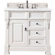 Brookfield 36" Free Standing Single Wood Vanity Set with Solid Surface Top