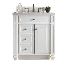 Bristol 30" Free Standing Single Basin Vanity Set with Wood Cabinet and 3cm Quartz Vanity Top