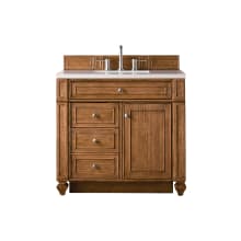 Bristol 36" Free Standing Single Basin Vanity Set with Wood Cabinet and 3cm Quartz Vanity Top