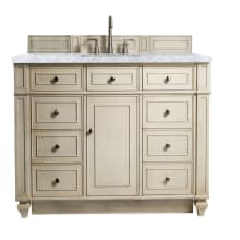 Bristol 48" Free Standing Single Basin Hardwood Vanity Set with Carrara Marble Top