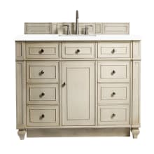Bristol 48" Free Standing Single Basin Vanity Set with Wood Cabinet and 3cm Quartz Vanity Top