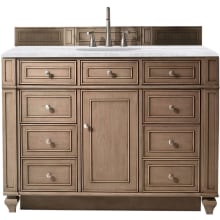 Bristol 48" Free Standing Single Basin Hardwood Vanity Set with Arctic Fall Solid Surface Top