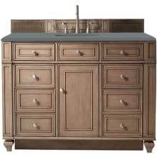 Bristol 48" Free Standing Single Basin Vanity Set with 3 cm Cala Blue Quartz Vanity Top and Rectangular Sink