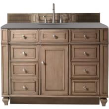 Bristol 48" Free Standing Single Basin Hardwood Vanity Set with Grey Expo Quartz Top