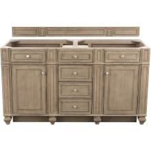 Bristol 60" Double Basin Hardwood Vanity Cabinet Only