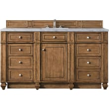 Bristol 60" Free Standing Single Basin Hardwood Vanity Set with Arctic Fall Solid Surface Top